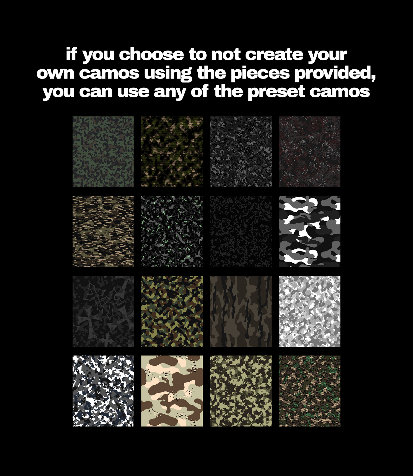 CAMO PATTERN PACK [PHOTOSHOP & PROCREATE]