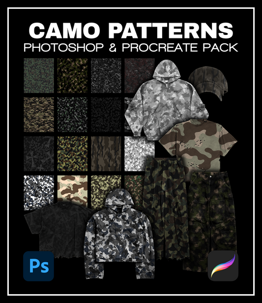 CAMO PATTERN PACK [PHOTOSHOP & PROCREATE]